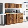 Garage Wall Cabinets - 2 pcs Old Wood - Durable Storage Solution