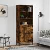 Highboard Smoked Oak 69.5x34x180 cm Engineered Wood Colour smoked oak Quantity in Package 1 Model 1 wood door 3 drawers 