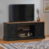  TV Cabinet HALDEN 2 Sliding Doors Black 150x40x60 cm Solid Wood Colour black Quantity in Package 1 