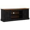 HALDEN Black TV Cabinet with 2 Sliding Doors - 150x40x60 cm