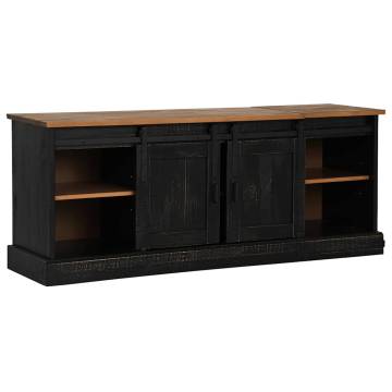 HALDEN Black TV Cabinet with 2 Sliding Doors - 150x40x60 cm