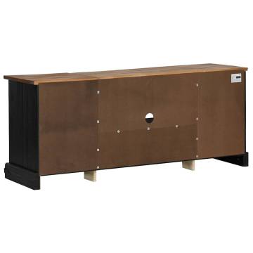 HALDEN Black TV Cabinet with 2 Sliding Doors - 150x40x60 cm