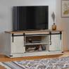 TV Cabinet HALDEN - 2 Sliding Doors in White | Solid Wood