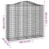 Arched Gabion Baskets - 5 pcs Galvanised Iron | Hipomarket UK