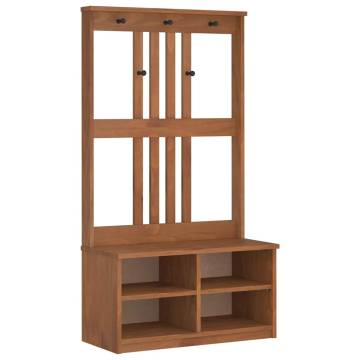 Hall Tree SANDENS - Stylish Solid Wood Entryway Furniture