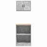 Garage Cabinets 2 pcs - Concrete Grey Engineered Wood Storage