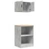 Garage Cabinets 2 pcs - Concrete Grey Engineered Wood Storage