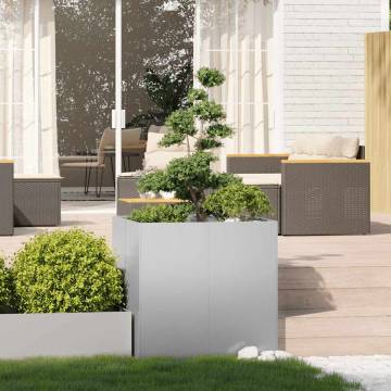 Stylish Galvanised Steel Planter 80x80x80 cm for Your Garden