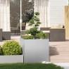 Stylish Galvanised Steel Planter 80x80x80 cm for Your Garden