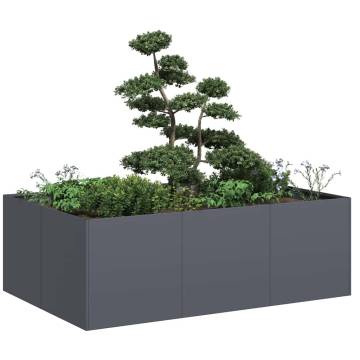 Stylish Anthracite Steel Planter - 120x80x40 cm | HiPoMarket