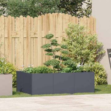 Stylish Anthracite Steel Planter - 120x80x40 cm | HiPoMarket