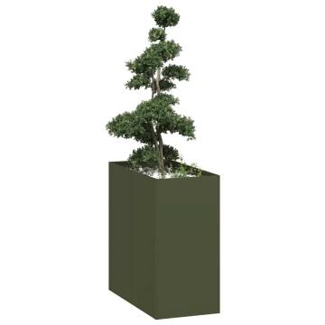 Olive Green Steel Planter 40x80x80 cm - Stylish & Durable