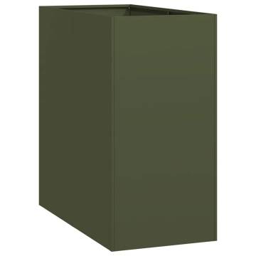 Olive Green Steel Planter 40x80x80 cm - Stylish & Durable