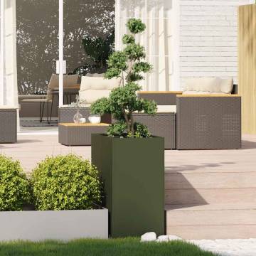 Olive Green Steel Planter 40x80x80 cm - Stylish & Durable