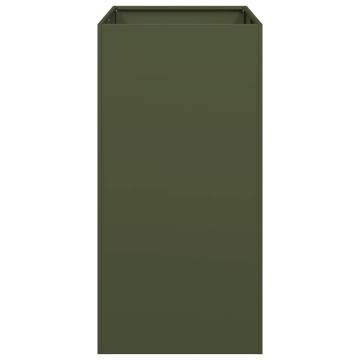 Olive Green Steel Planter 40x80x80 cm - Stylish & Durable