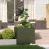 Olive Green Steel Planter 80x80x80 cm - Hipo Market