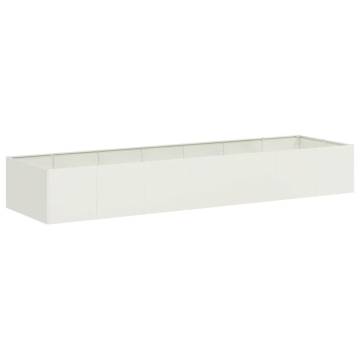 Stylish White Steel Planter 280x80x40 cm for Outdoor Spaces