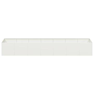 Stylish White Steel Planter 280x80x40 cm for Outdoor Spaces