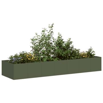 Stylish Olive Green Planter - 280x80x40 cm Steel