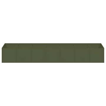 Stylish Olive Green Planter - 280x80x40 cm Steel