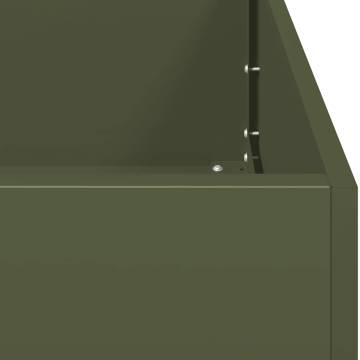 Olive Green Planter 100x100x30 cm Steel - Stylish & Durable