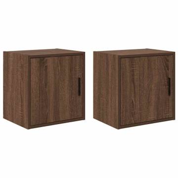 Garage Wall Cabinets 2 pcs Brown Oak - Durable & Space Saving