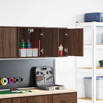 Garage Wall Cabinets 2 pcs Brown Oak - Durable & Space Saving