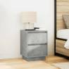 Bedside Cabinet with LED Lights - Concrete Grey 38x34x50 cm