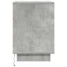 Bedside Cabinet with LED Lights - Concrete Grey 38x34x50 cm