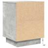 Bedside Cabinet with LED Lights - Concrete Grey 38x34x50 cm