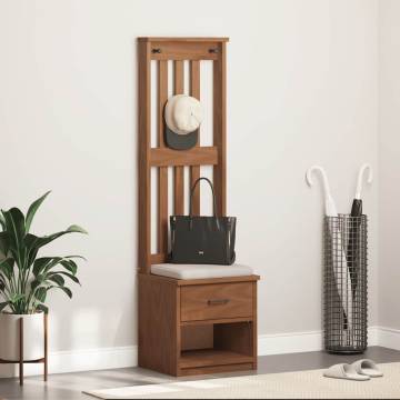 SANDENS Hall Tree - Stylish Solid Pinewood Storage for Entryway