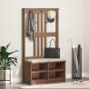 Hall Tree SANDENS 87x40 cm - Solid Pine Wood Storage Solution