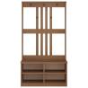 Hall Tree SANDENS 87x40 cm - Solid Pine Wood Storage Solution