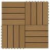 11 pcs Decking Tiles Deep Embossed WPC 30x30 cm 1 sqm Teak Colour Colour teak coloured Number of 1 