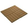 11 pcs Deep Embossed WPC Decking Tiles - Teak Colour | HipoMarket