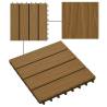 11 pcs Deep Embossed WPC Decking Tiles - Teak Colour | HipoMarket