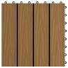 11 pcs Deep Embossed WPC Decking Tiles - Teak Colour | HipoMarket