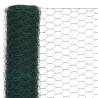 Chicken Wire Fence Steel with PVC Coating 25x1.5m Green