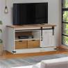  TV Cabinet HALDEN with Sliding Door White 110x40x60 cm Solid Wood Colour white Quantity in Package 1 