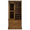 Wine Cabinet HALDEN - Elegant Pine with Sliding Door