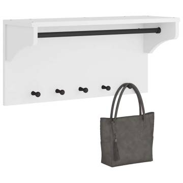 Wall-mounted Coat Rack SANDNES White - Solid Pinewood 87x30 cm