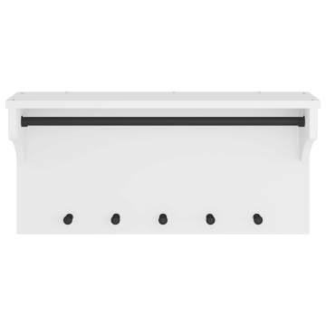 Wall-mounted Coat Rack SANDNES White - Solid Pinewood 87x30 cm