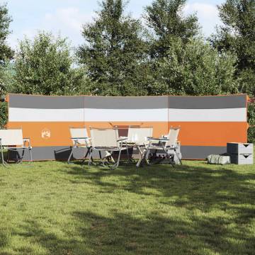 Camping Windbreak Grey and Orange 508x130 cm - Waterproof