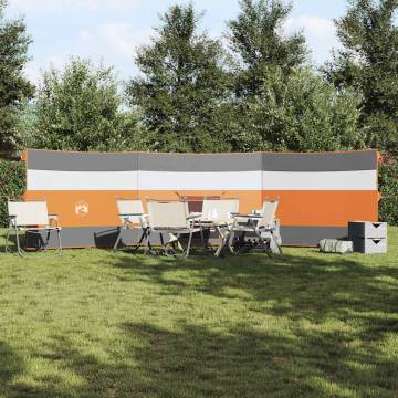 Camping Windbreak Grey and Orange 508x130 cm - Waterproof