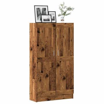 Stylish Book Cabinet - Old Wood 82.5x30.5x150 cm