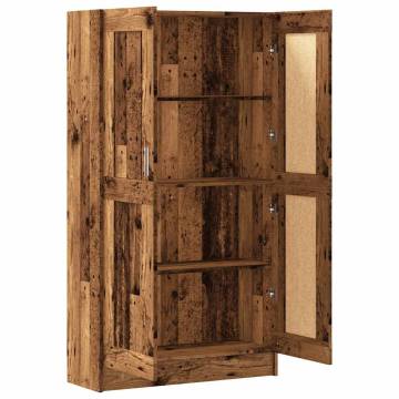 Stylish Book Cabinet - Old Wood 82.5x30.5x150 cm