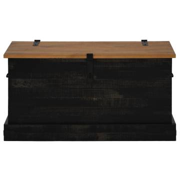 Storage Chest HALDEN Black - Solid Pine Wood 91x48x47 cm