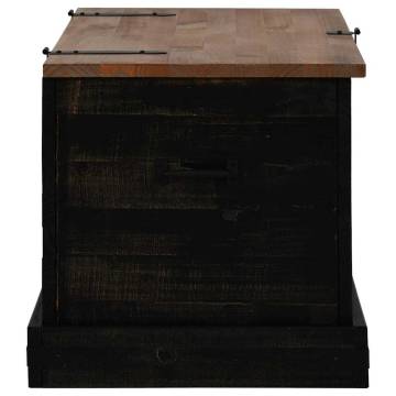 Storage Chest HALDEN Black - Solid Pine Wood 91x48x47 cm