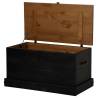 Storage Chest HALDEN Black - Solid Pine Wood 91x48x47 cm