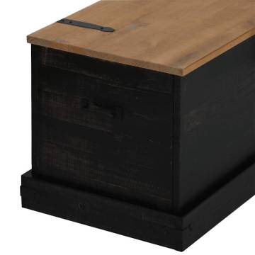 Storage Chest HALDEN Black - Solid Pine Wood 91x48x47 cm